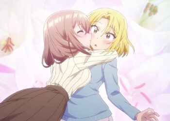 My Tiny Senpai Episode 4 Shiori Kisses Chinatsu's Cheek