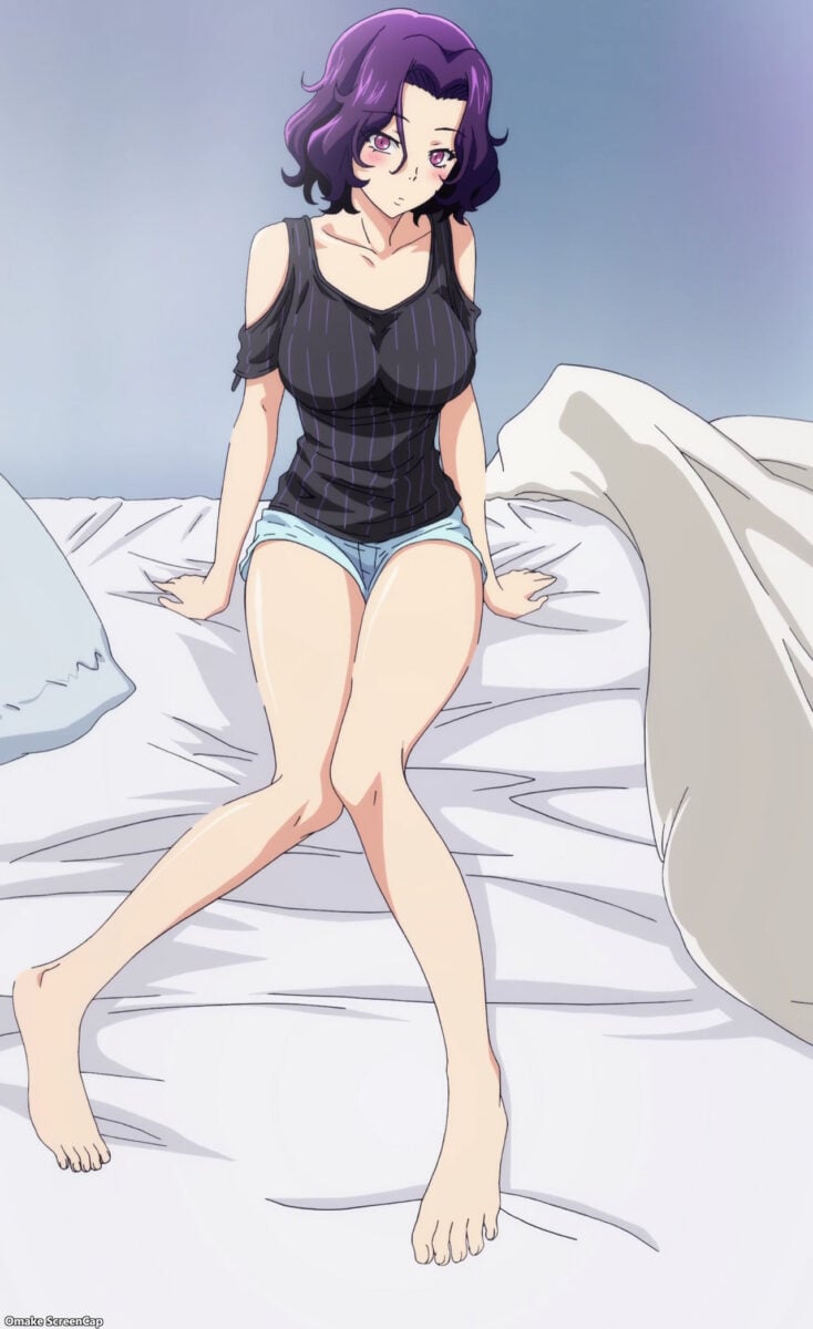 Omake ScreenCap Grand Blue Episosde 11 Azusa Sits On Bed