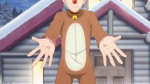 My Tiny Senpai Episode 6 Santa Shiori Hugs Reindeer Shinozaki