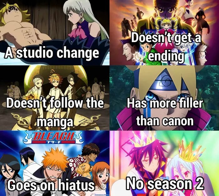 What Are The Worst Things That Can Happen To An Anime? Meme