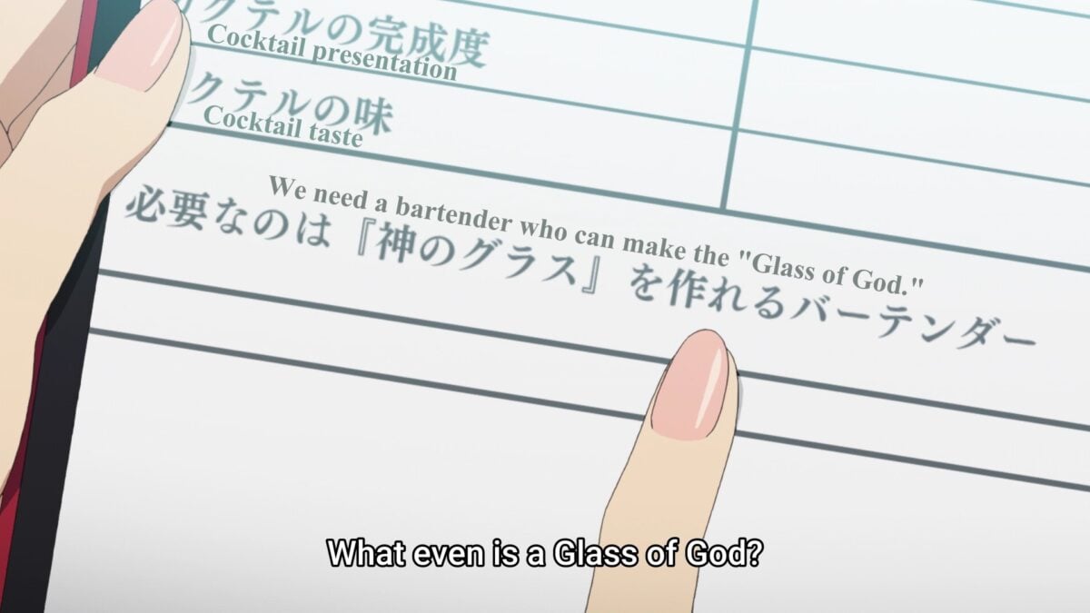 Bartender Kami No Glass Episode 1 Glass Of God Question