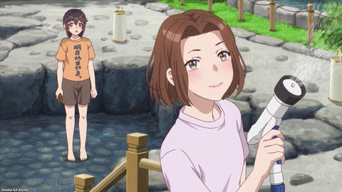 Rinkai! Episode 2 Atsumi Sprays Glass Door