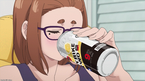 Kaii To Otome To Kamikakushi Episode 1 Sumireko Drinks Canned Cocktail