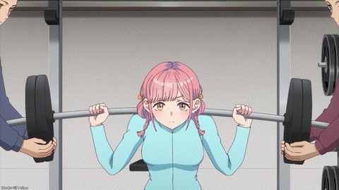Rinkai! Episode 11 Miko Squats Barbell