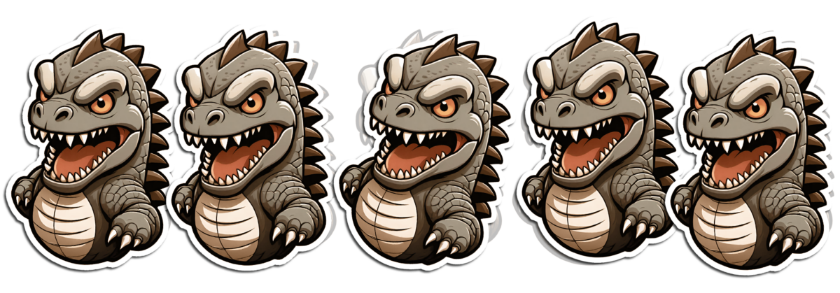 5 Chibi Godzillas