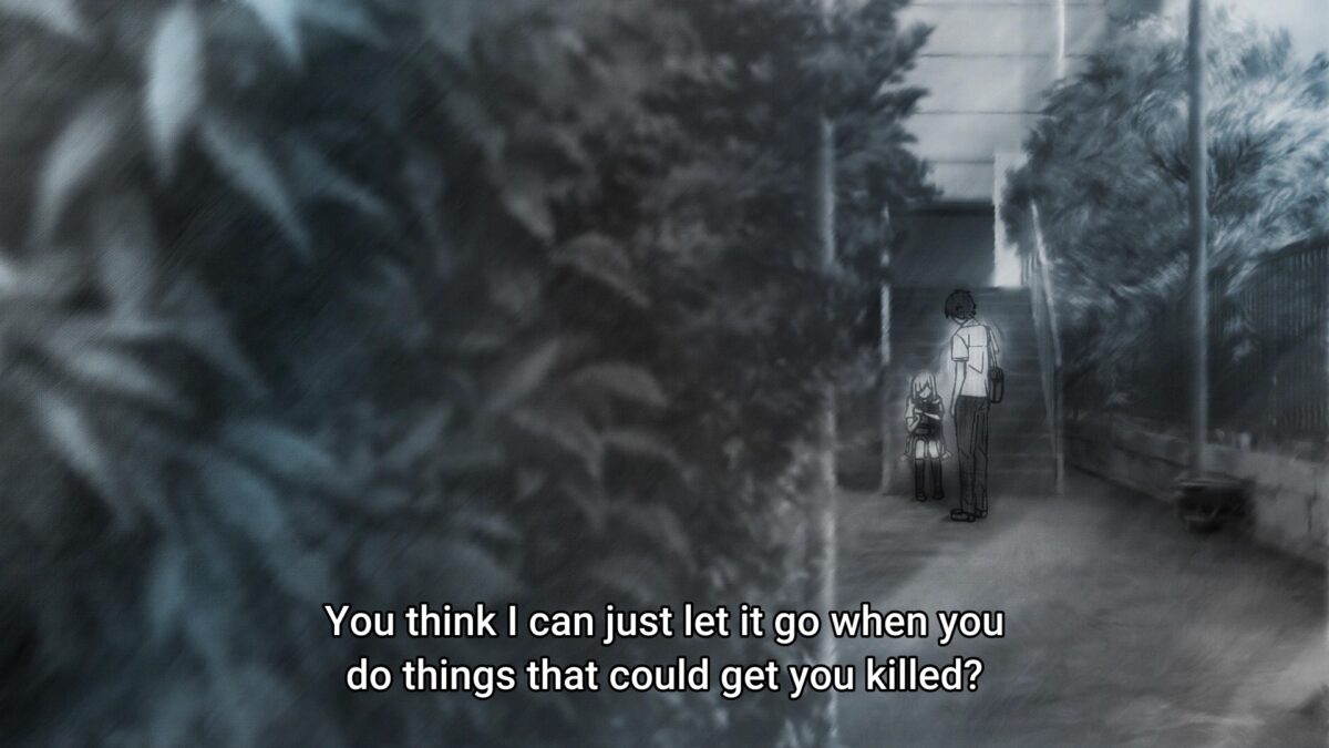 Gimai Seikatsu Episode 2 Yuuta Protects Saki