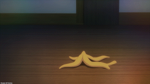 Goddess Cafe Terrace Episode 13 Ouka Slips On Banana Peel