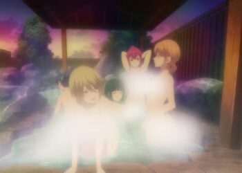 Goddess Cafe Terrace Episode 17 Steamy Onsen Coverage