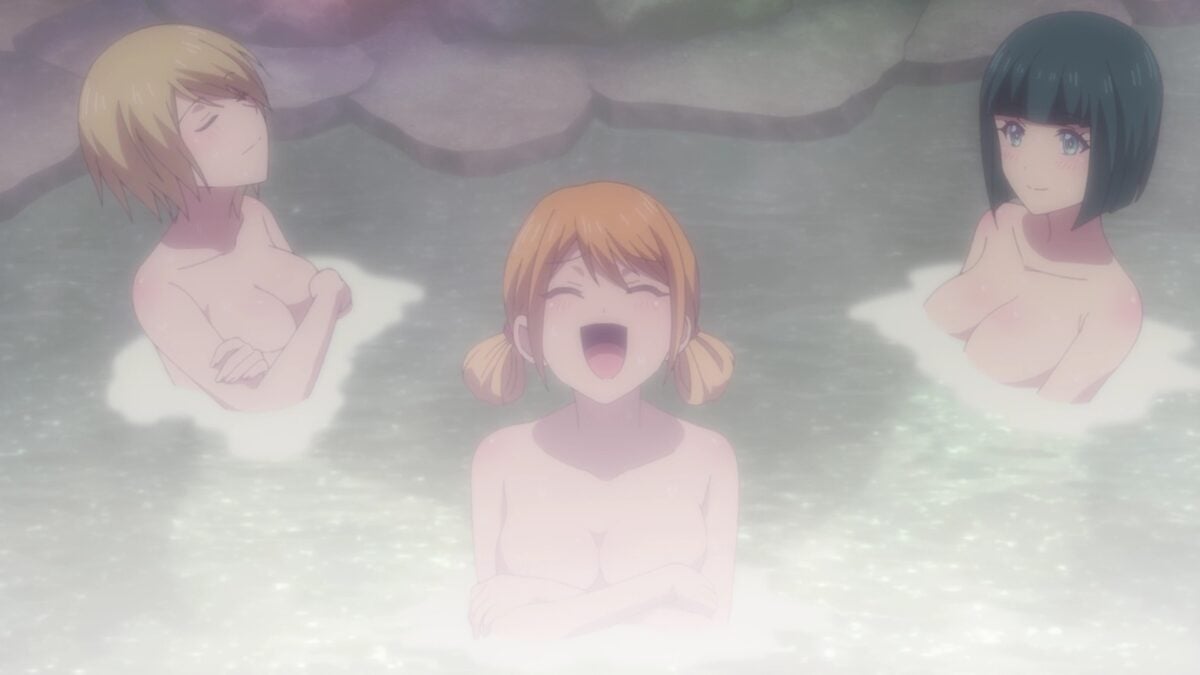 Goddess Cafe Terrace Episode 18 Akane Riho Shiragiku Enjoy Hot Bath