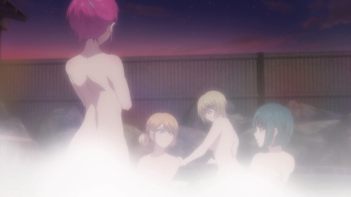 Goddess Cafe Terrace Episode 18 Familia Girls Steamy Hot Spring