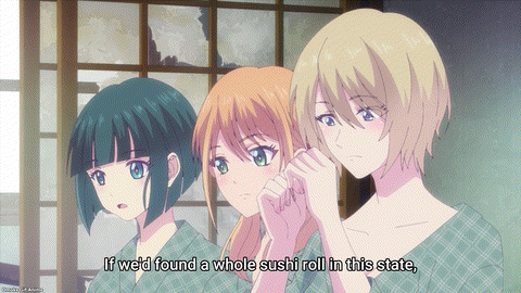 Goddess Cafe Terrace Episode 19 Akane Wants Full Sushi Roll