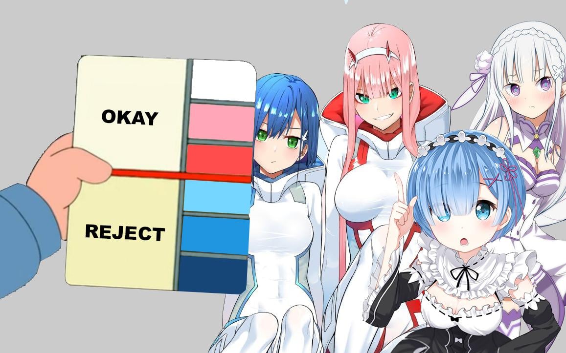 Blue Haired Anime Girls Never Win Meme