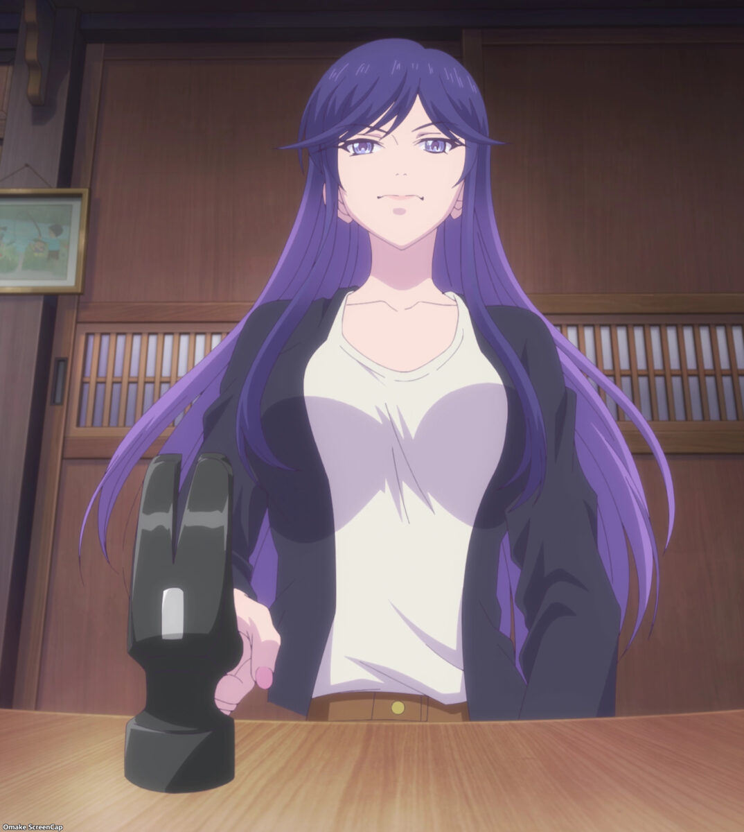 Goddess Café Terrace Episode 22 Mao Hammers Gavel On Table