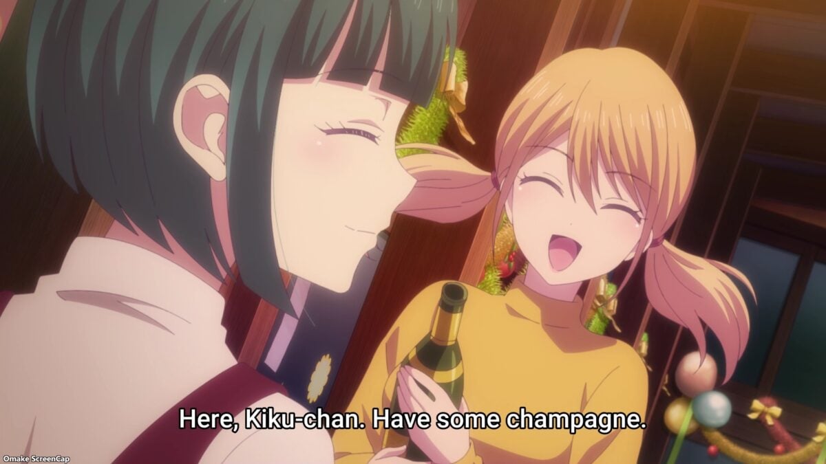 Goddess Café Terrace Episode 22 Riho Offers Shiragiku Champagne