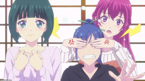 Goddess Café Terrace Episode 23 Ouka Squeezes Ami's Eyes