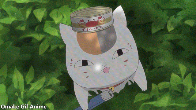Omake Gif Anime Natsume Yuujinchou Go Episode 5 Taki Sees Nyanko Sensei - magical pet
