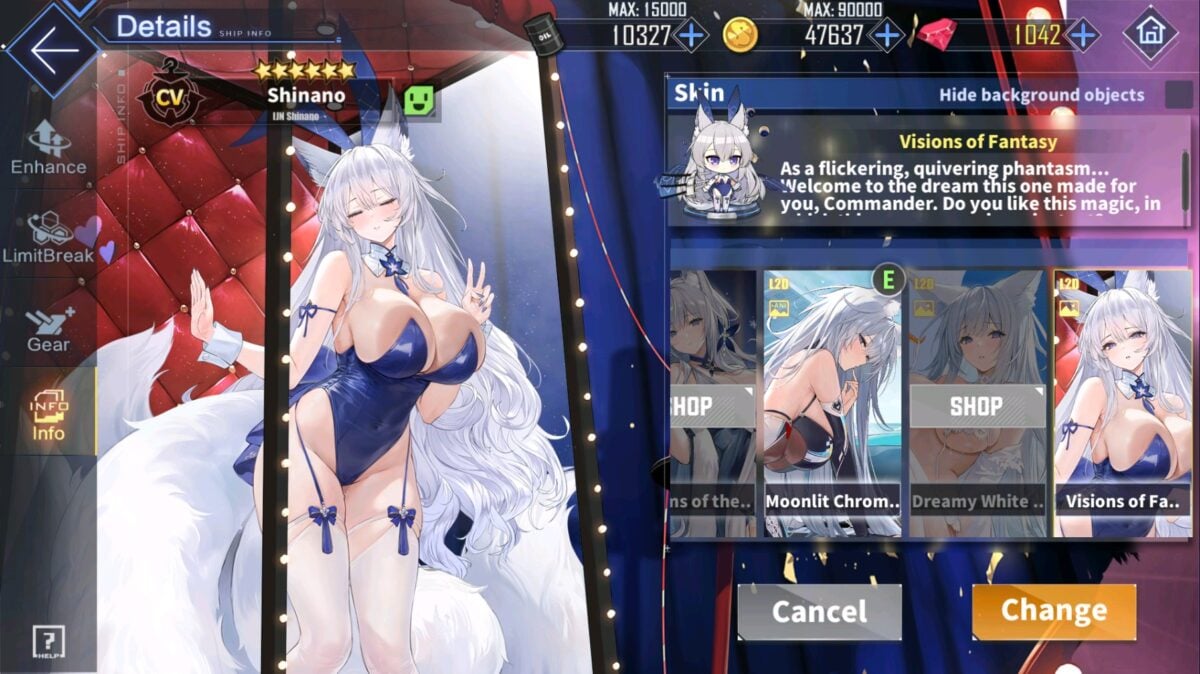 Azur Lane Skin REmoval Shinano Visions Of Fantasy