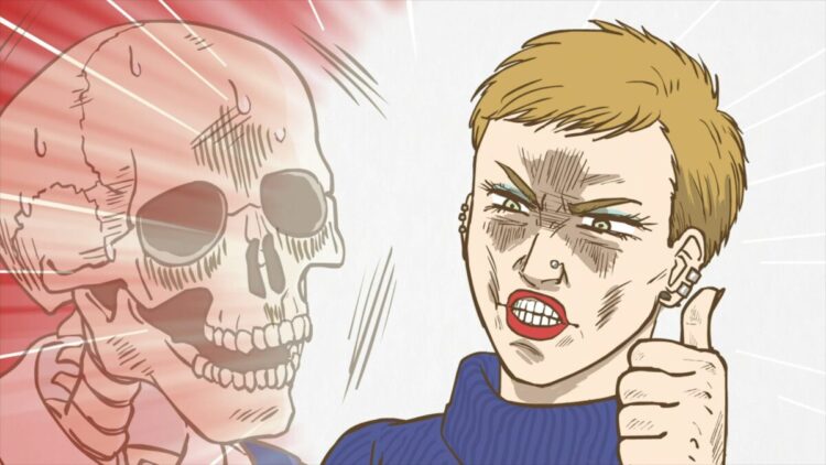 Skull Faced Bookseller Honda San Happy Lesbian