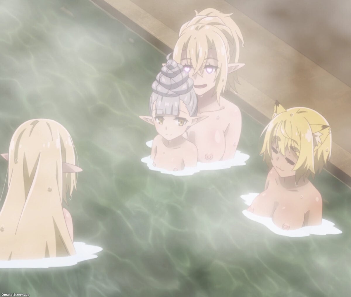 Beheneko Episode 9 Beelzebuth Sits In Alisha's Lap In Bath