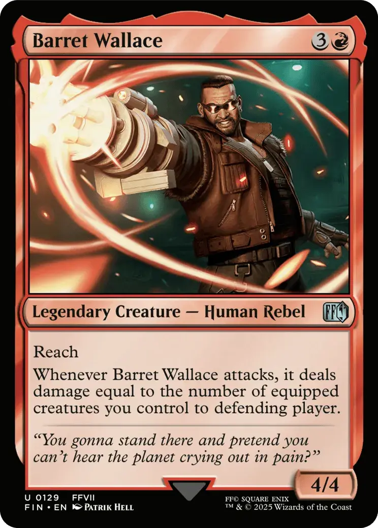 Barret Wallace from the Final Fantasy Magic: the Gathering set.
