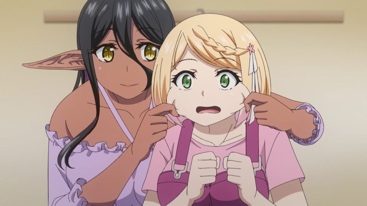 Yandere Dark Elf Episode 7 Mariabelle Pinches Sakura's Cheeks