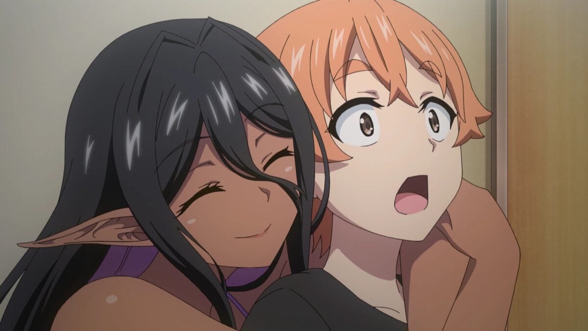 Yandere Dark Elf Episode 10 Mariabelle Hugs Hinata From Behind