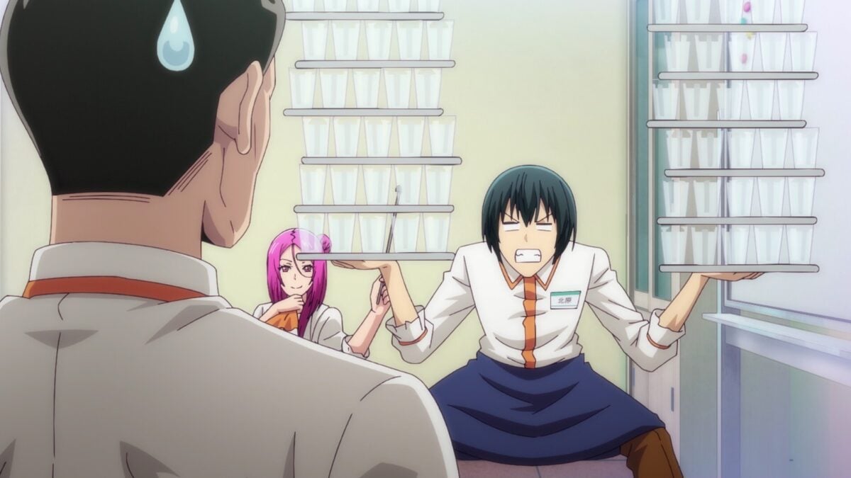 Grand Blue S2 Episode 8 Iori Water Glasses On Trays