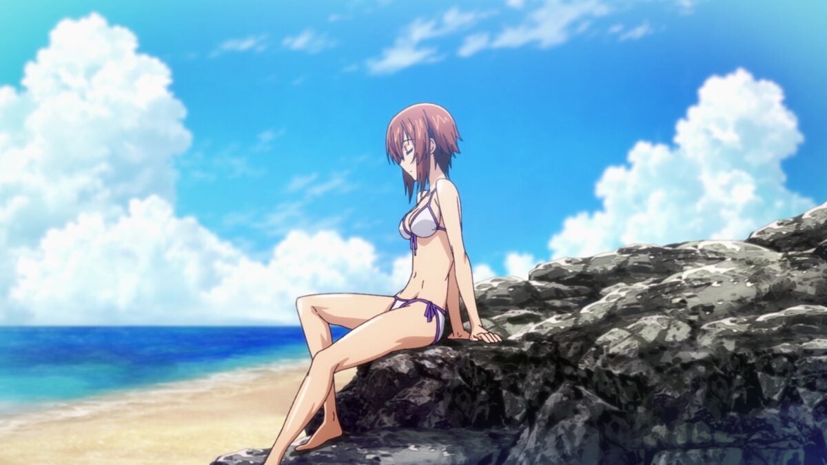 Grand Blue S2 Episode 11 Bikini Chisa Sits On Rock