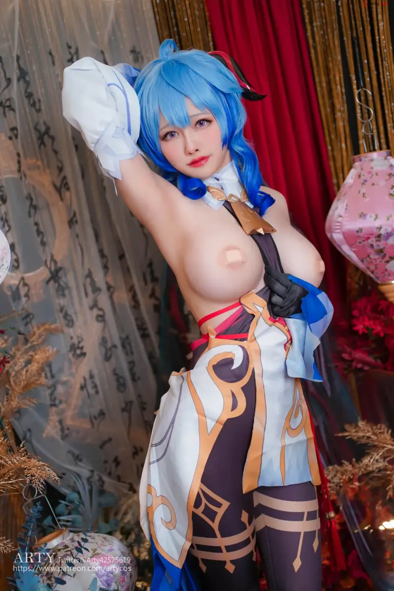 Ganyu the Goat reveals her milkers in Arty Huang's cosplay.