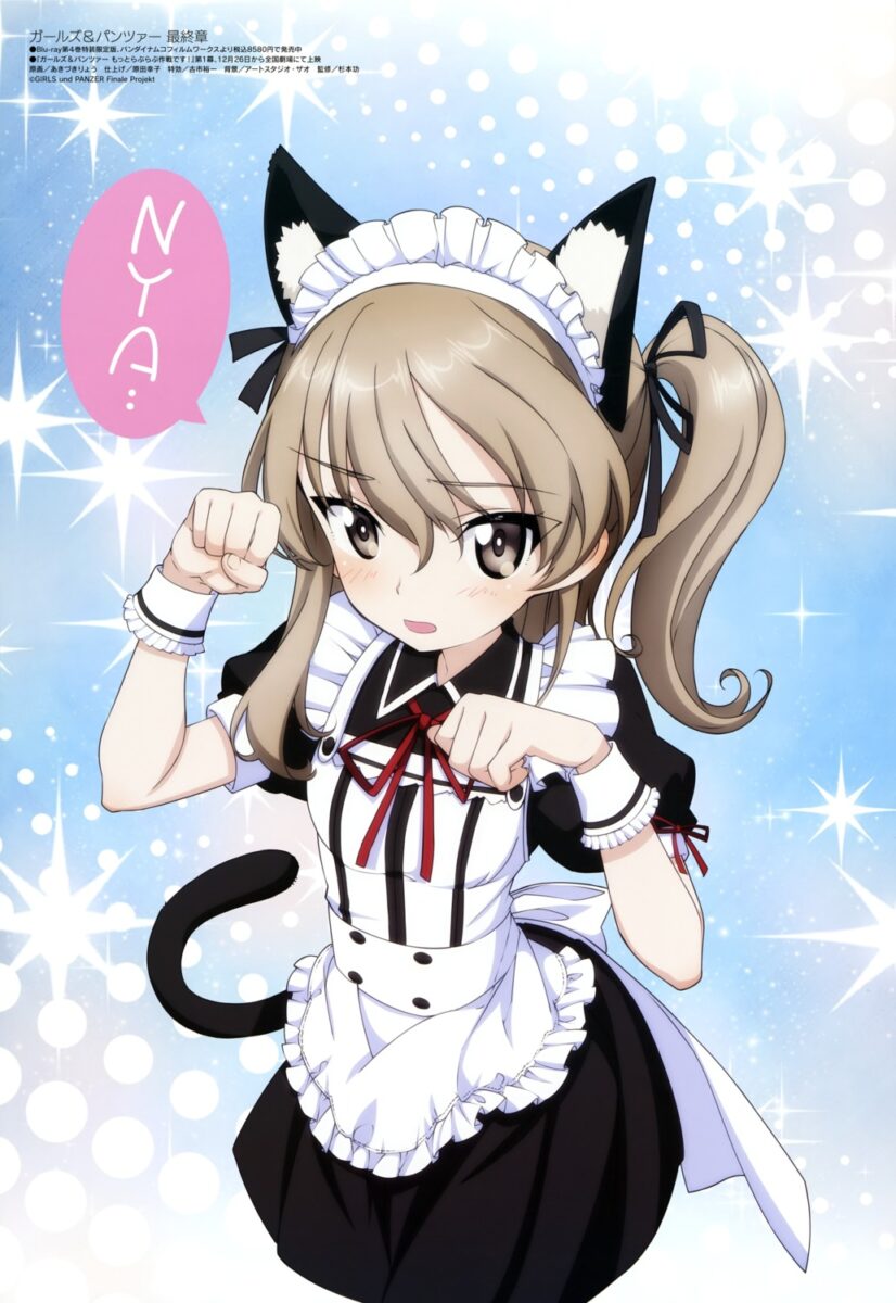 Akizuki Ryou Animal Ears Girls Und Panzer Maid Nekomimi Shimada Arisu Tail