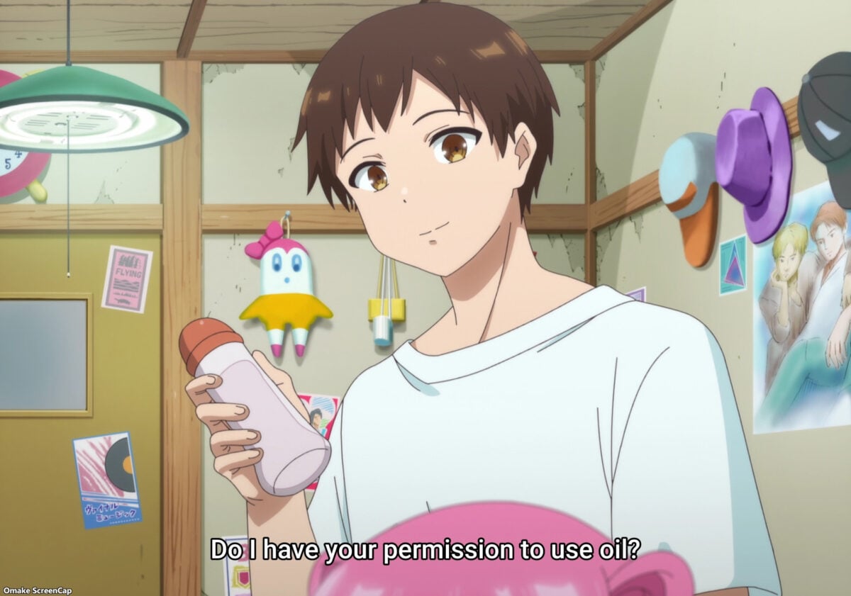 Sawaranaide Kotesashi Kun Episode 6 Kouyou Holds Pepee Bottle