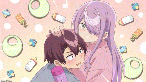 Yowayowa Sensei Episode 7 Kaya Rubs Baby Akihito's Head