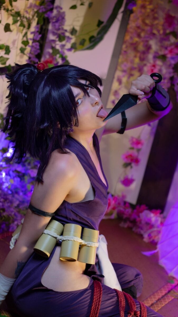 Nina Fenrir is dangerously sexy with that blade—don't play with knives at home!